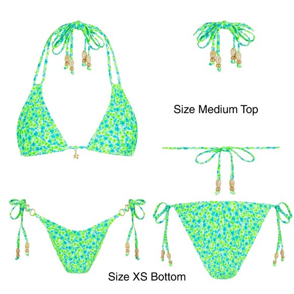 Kulani Kinis Bikini SET - Apple Blossom - Top Medium / Bottom XS - Picture 5 of 15